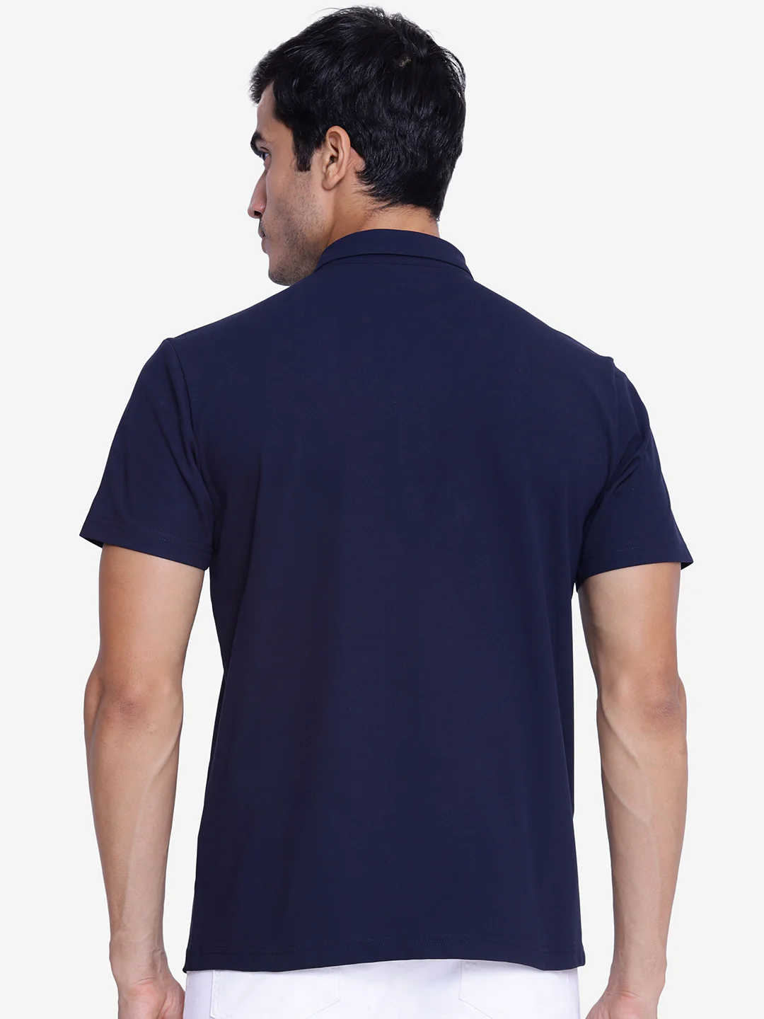 Men's Navy Collared T-Shirt - Image 5