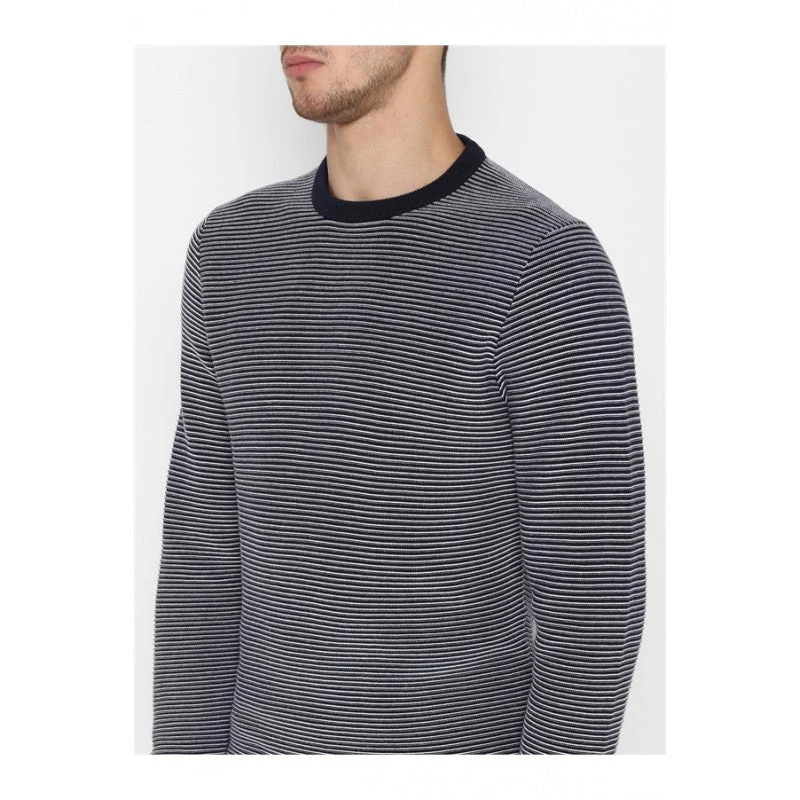 Mens Navy White Sweater - Image 2