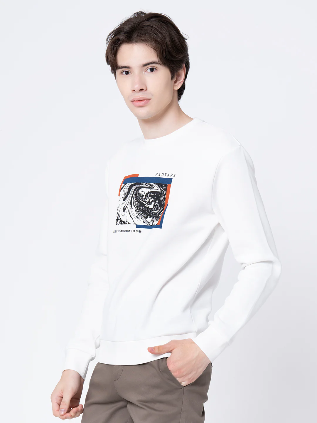 Men's Off White Graphic Print Sweatshirt - Image 2