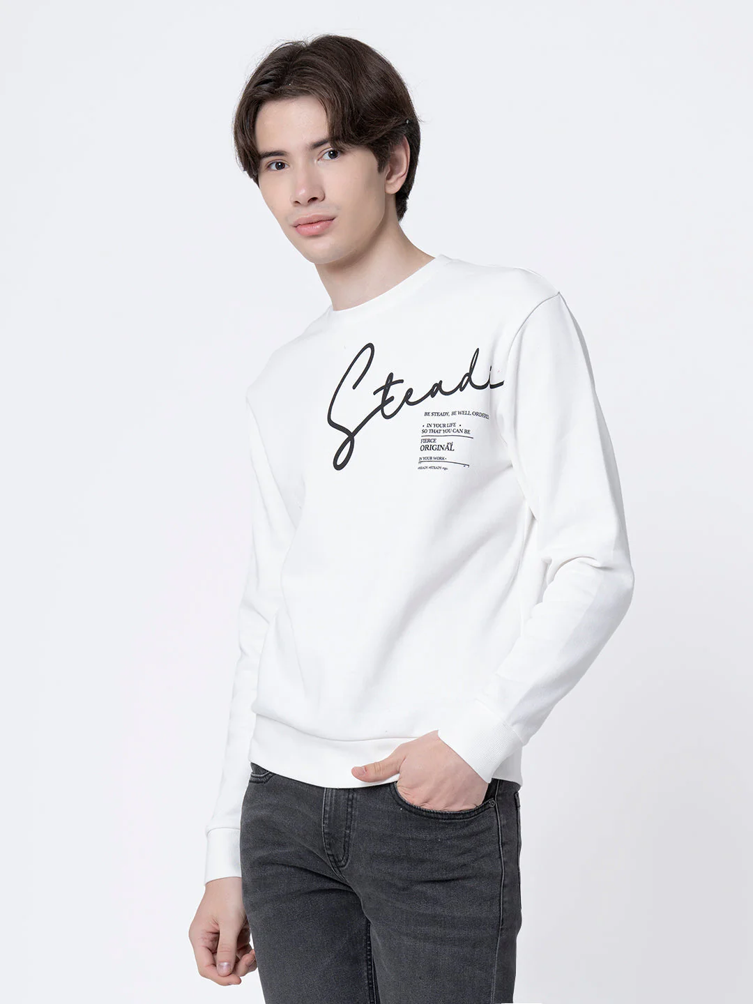 Men's Off White Graphic Print Sweatshirt - Image 2