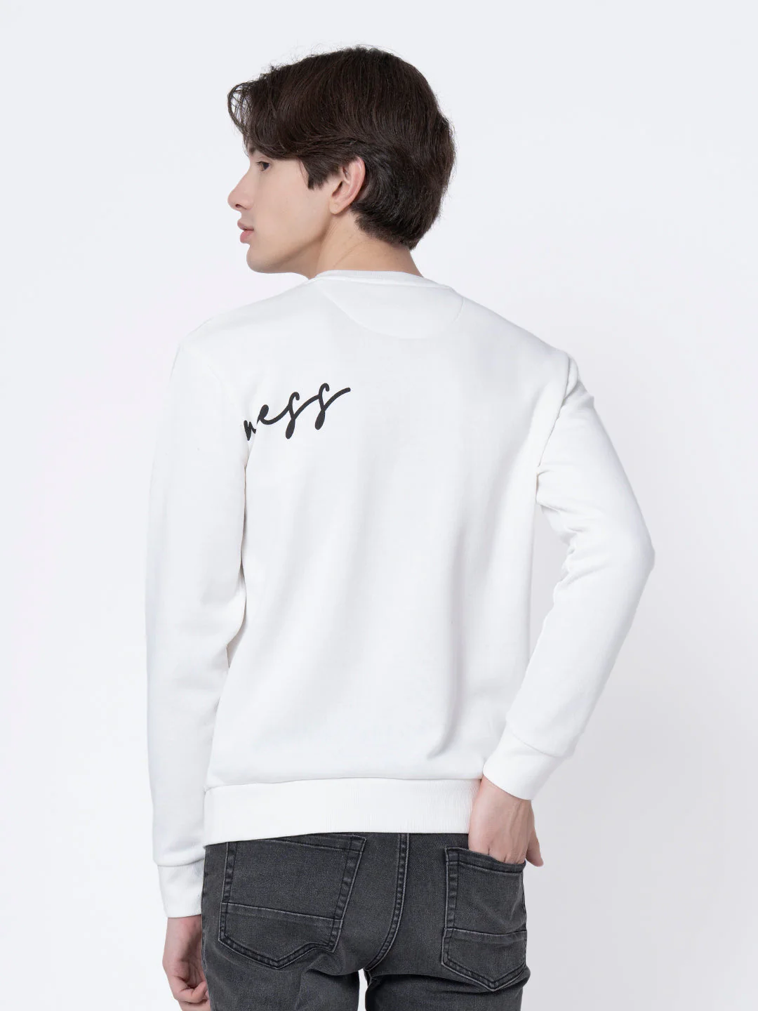 Men's Off White Graphic Print Sweatshirt - Image 3