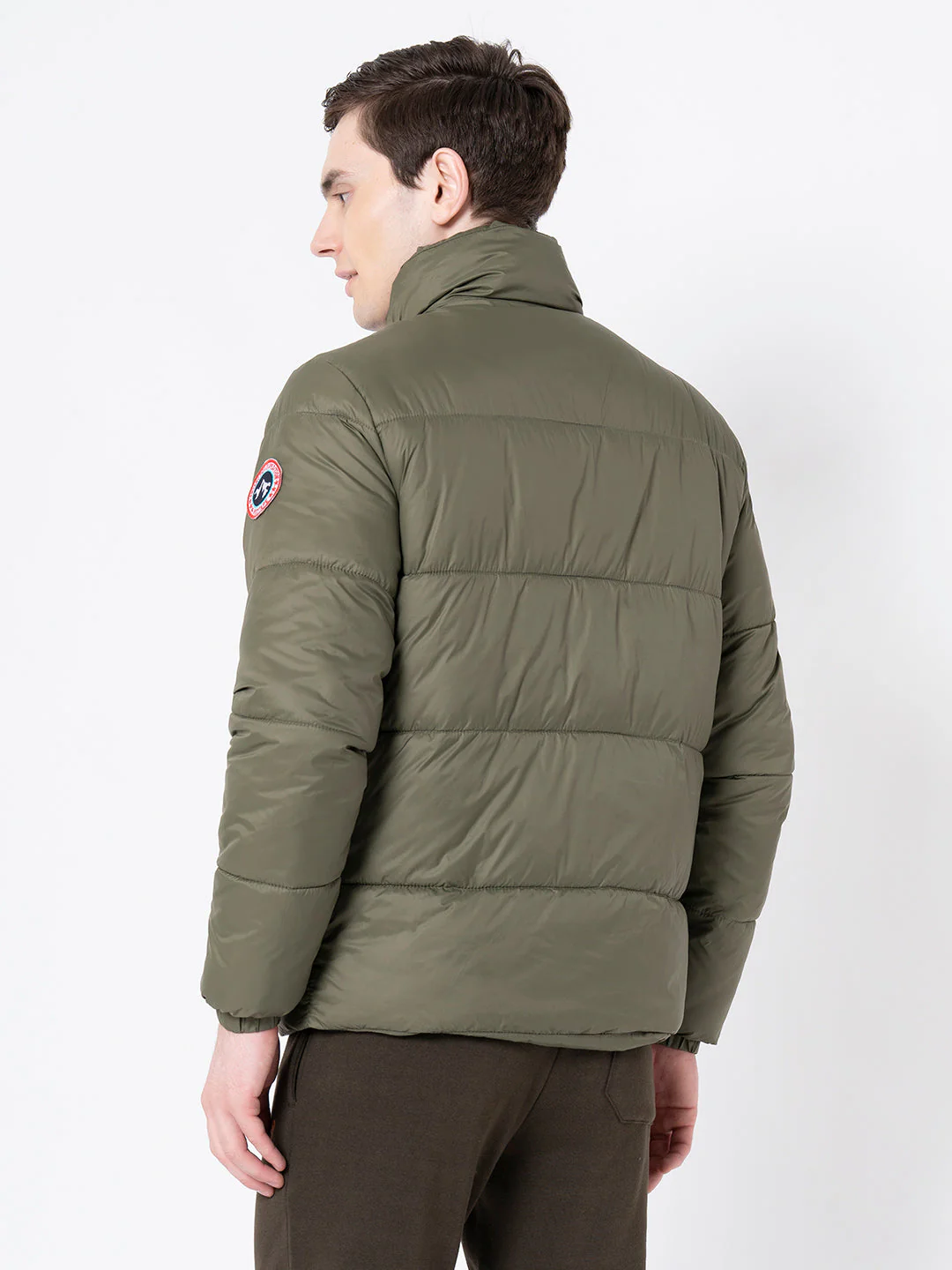 Men's Olive Solid Jacket - Image 3