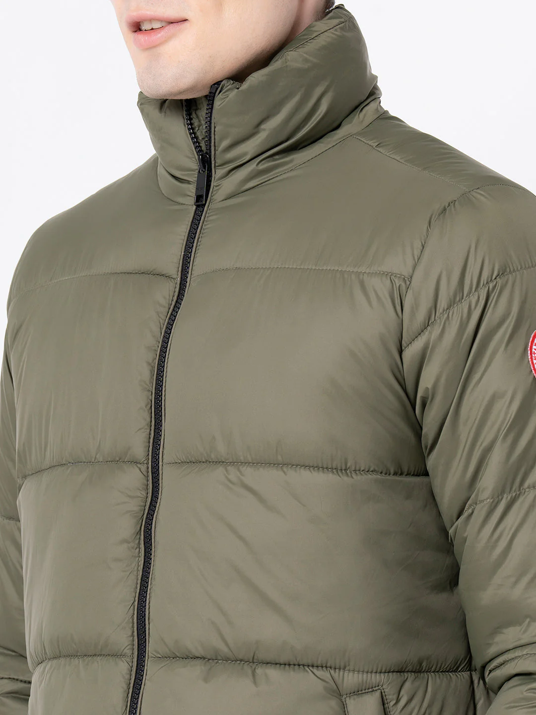 Men's Olive Solid Jacket - Image 4