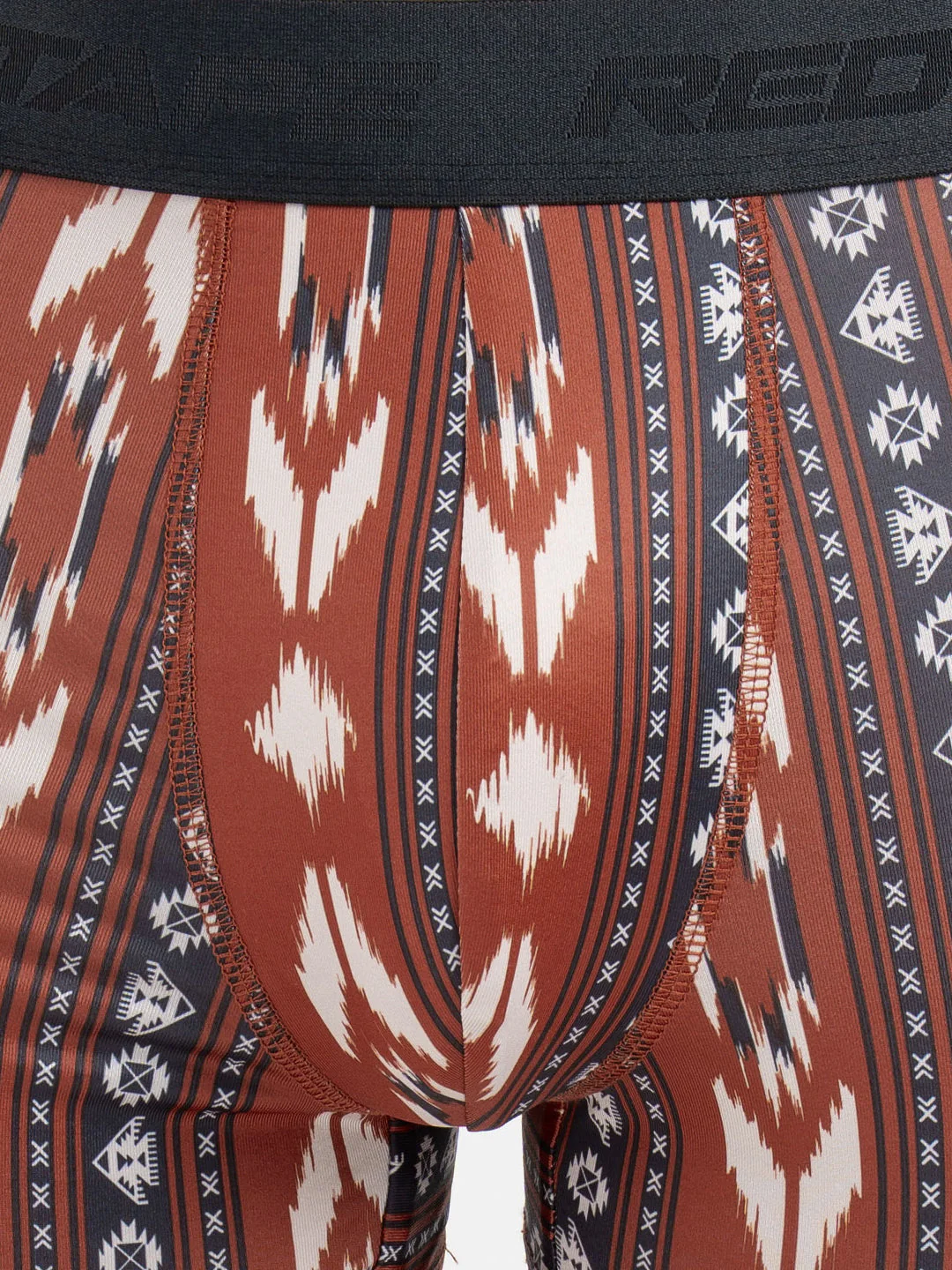Men's Red Printed Elasticated Polyester Stretched Woven Trunk - Image 5