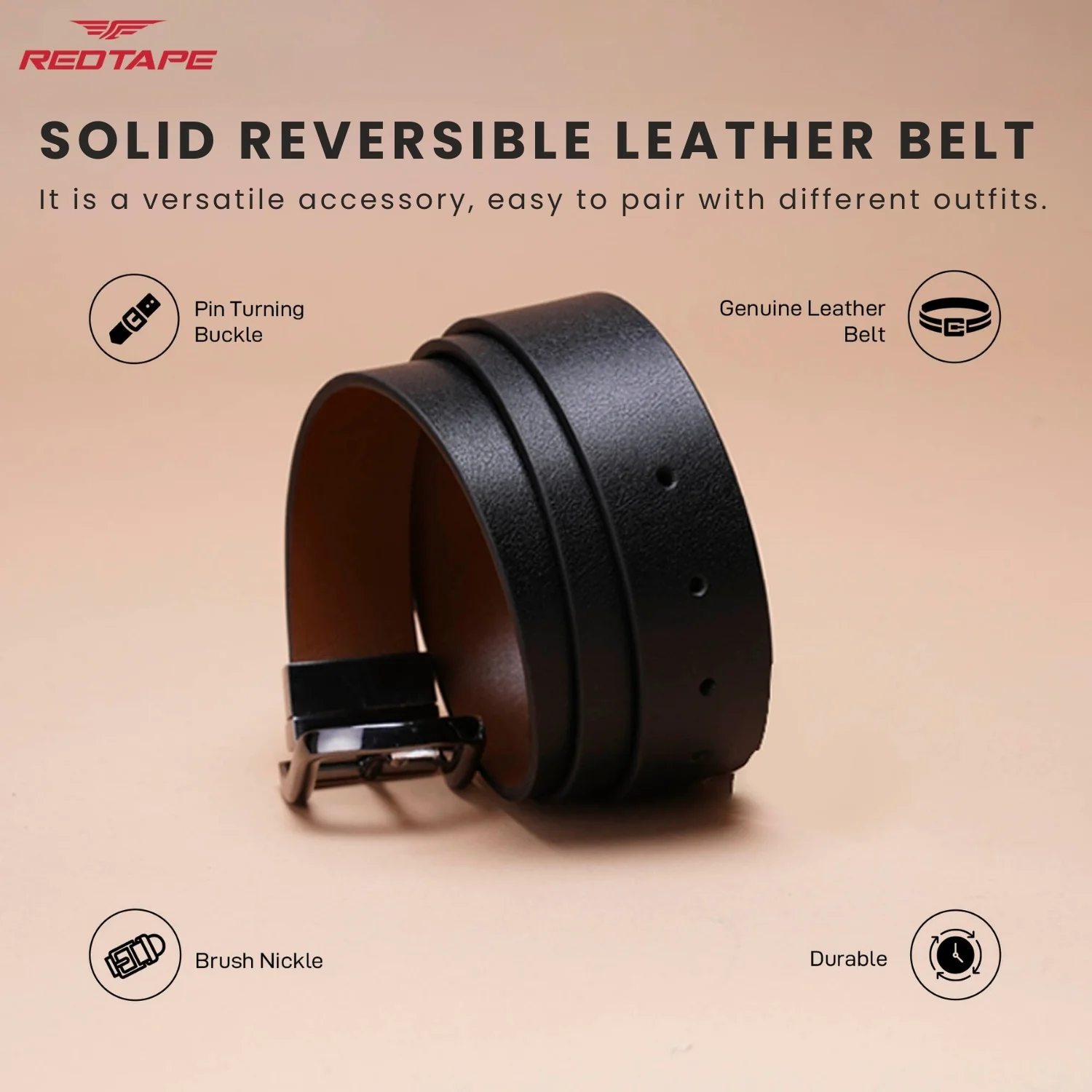 Men's Reversible Formal Leather Belt - Image 4