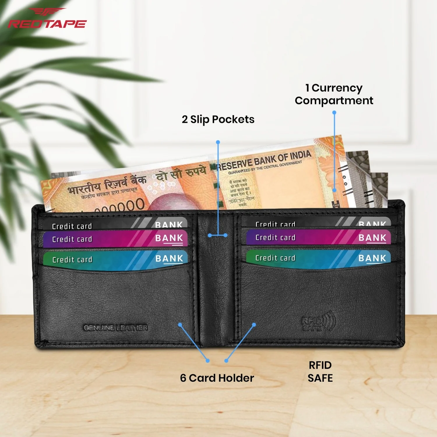 Mens RFID Blocking Leather Wallet - Image 5