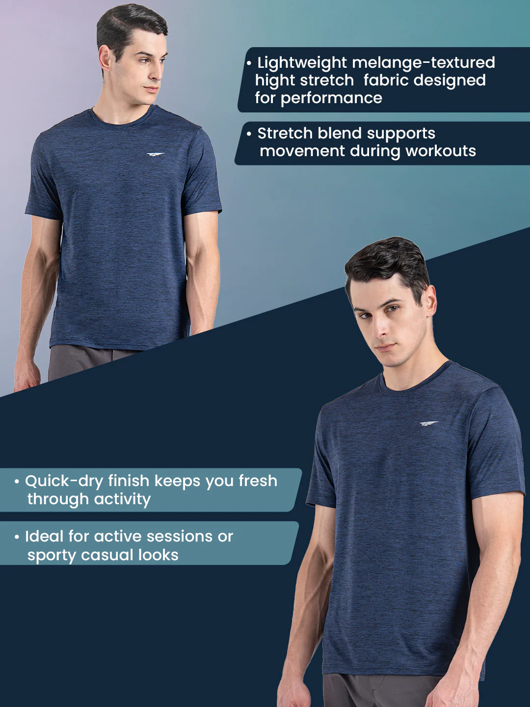 Men's Round Neck Activewear T-Shirt - Image 2