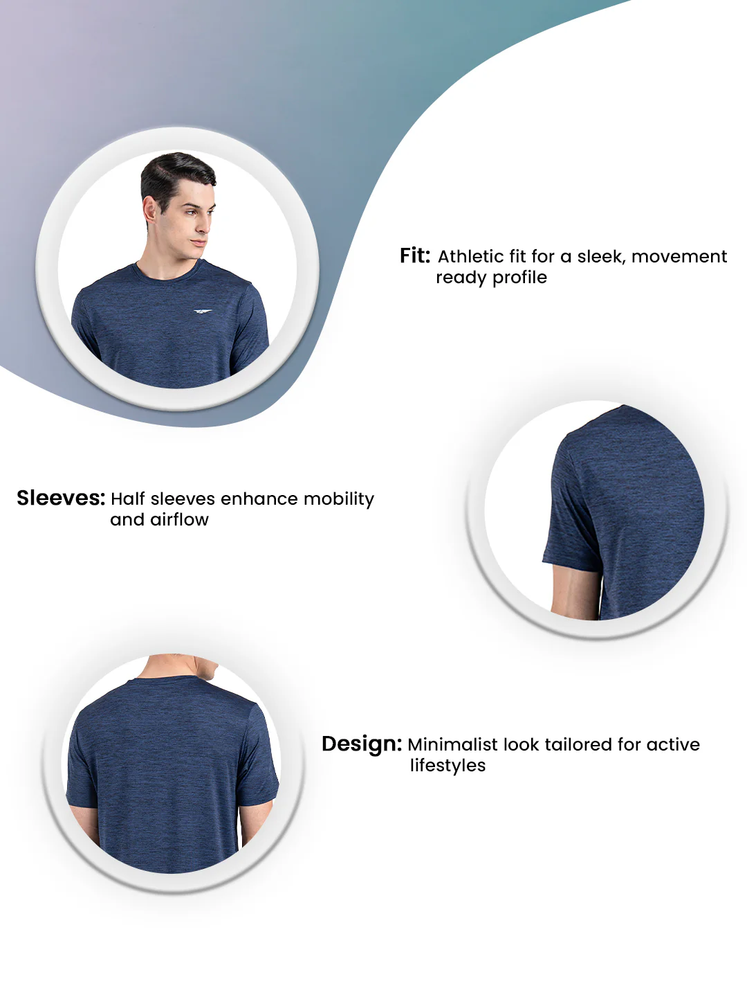 Men's Round Neck Activewear T-Shirt - Image 3