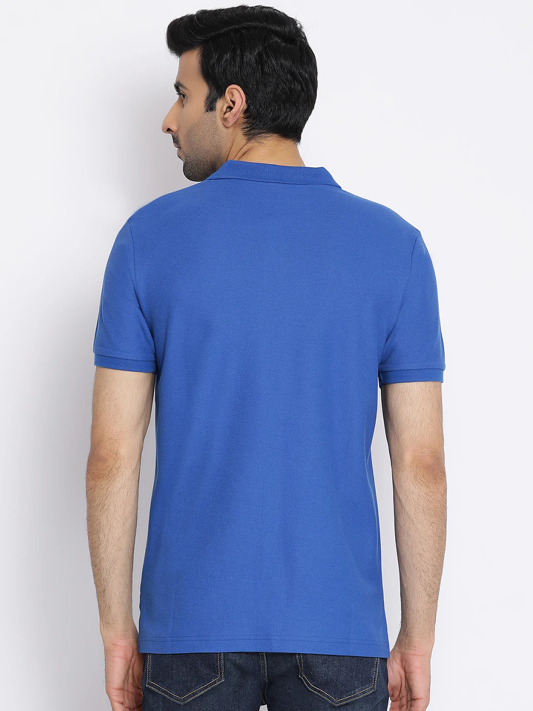 Men's Royal Blue Collared T-Shirt - Image 4
