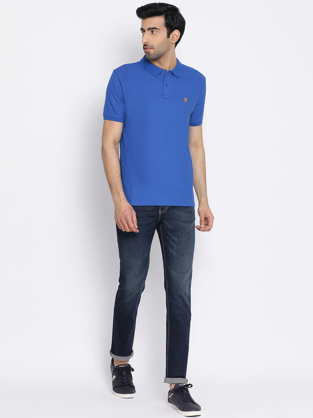 Men's Royal Blue Collared T-Shirt - Image 5