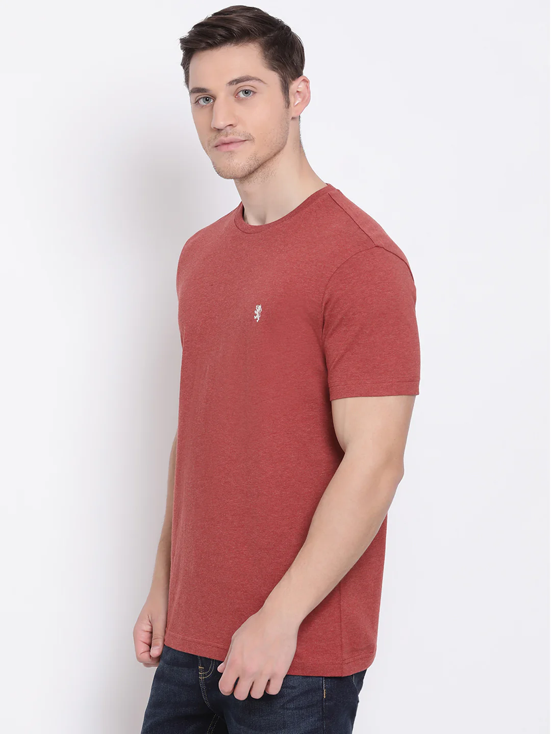 Men's Rust Melange T-Shirt - Image 2