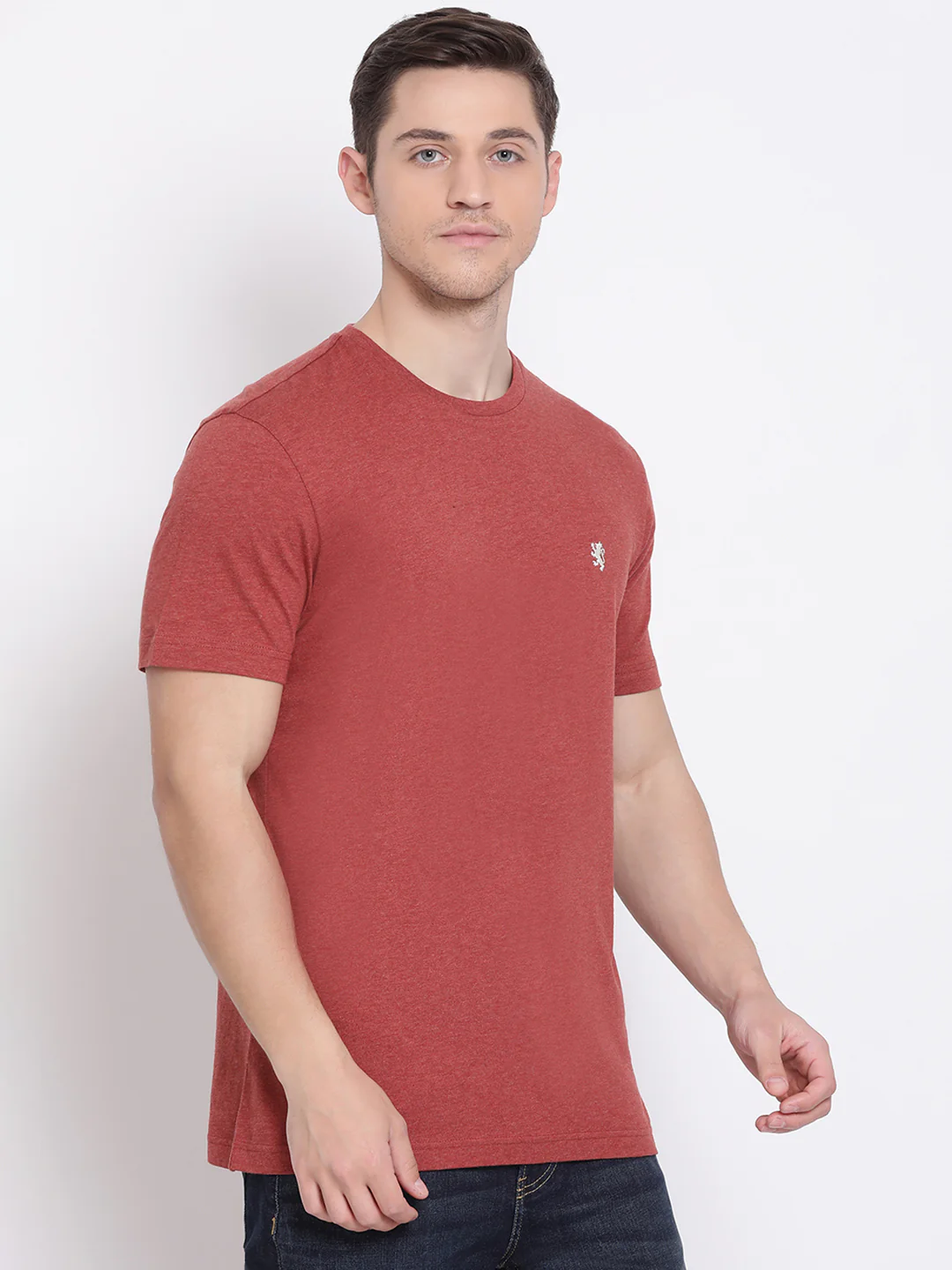 Men's Rust Melange T-Shirt - Image 3