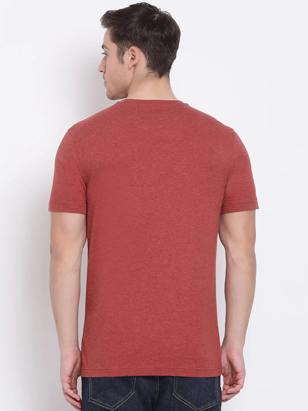 Men's Rust Melange T-Shirt - Image 4