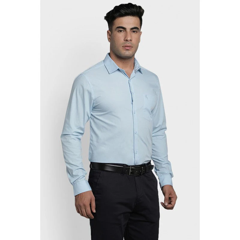Men Sky Blue Shirt - Image 2