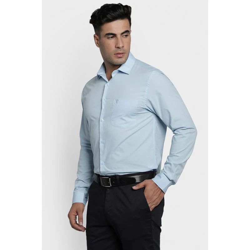 Men Sky Blue Shirt - Image 3