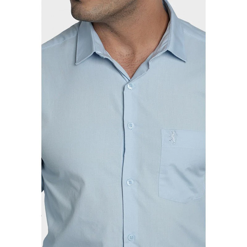 Men Sky Blue Shirt - Image 4