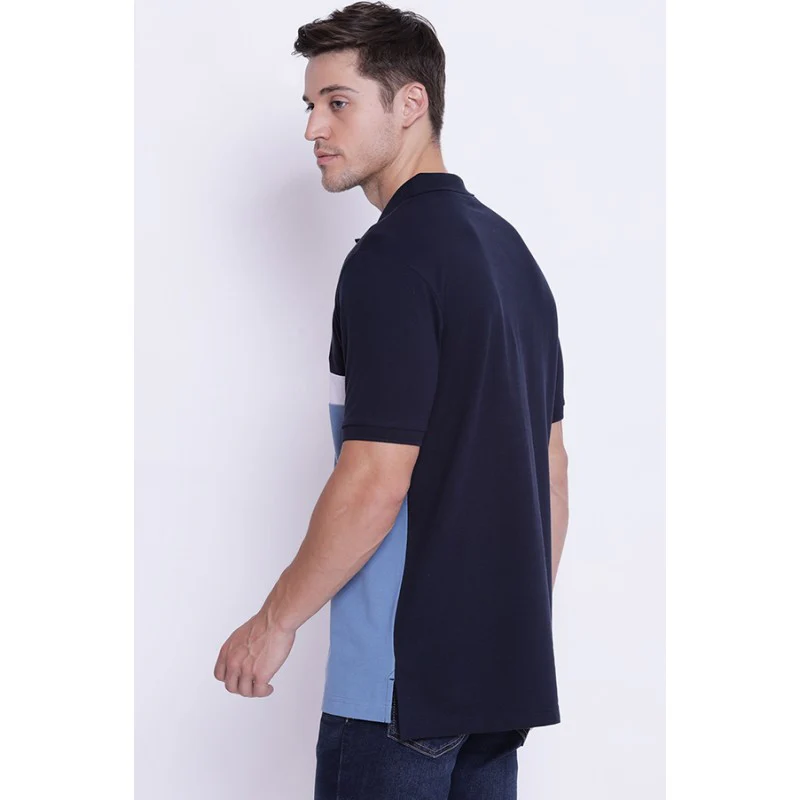 Men's Slate Blue CollaRed T-Shirt - Image 3