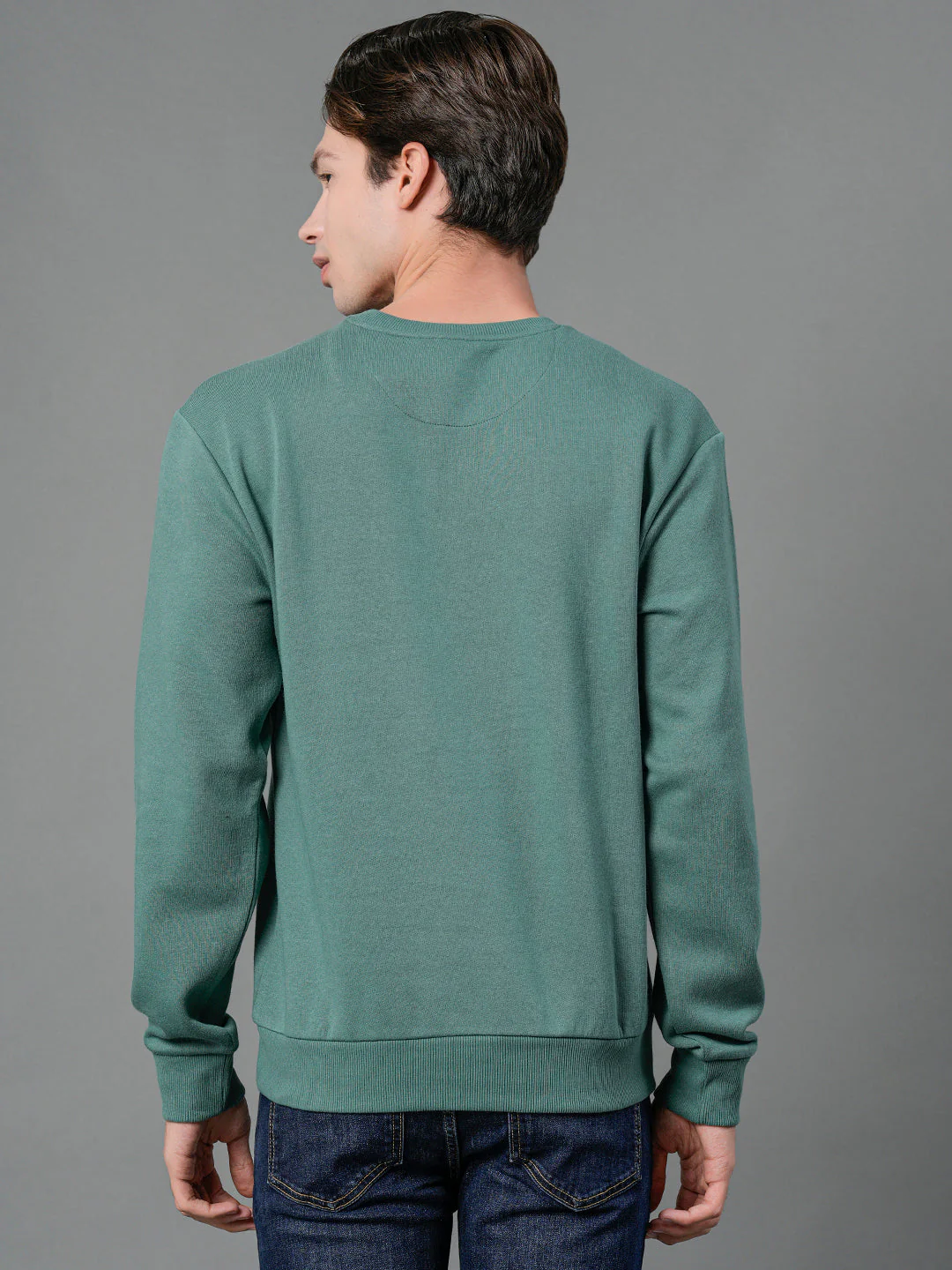 Men's Slate Green Graphic Print Sweatshirt - Image 3