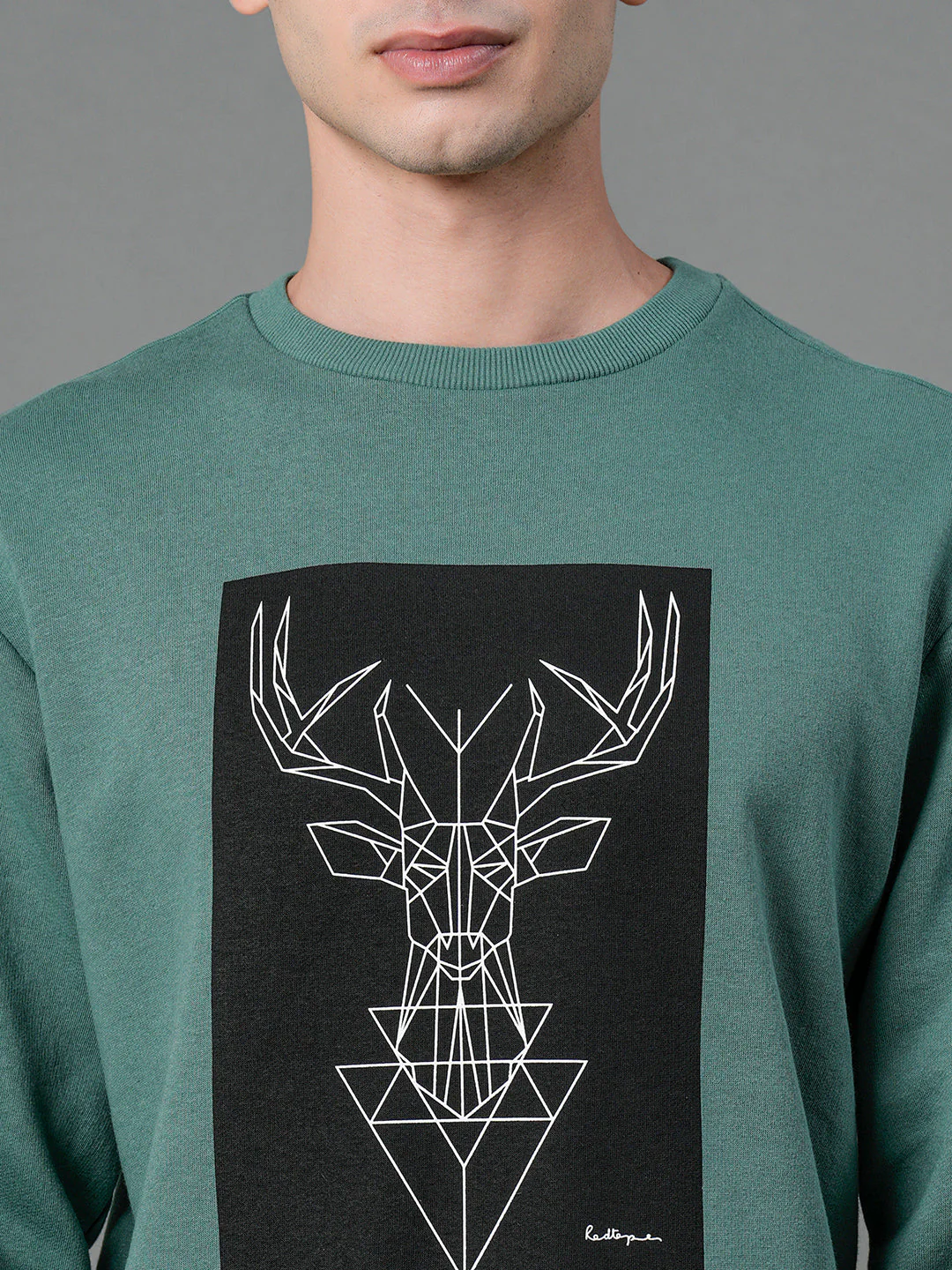 Men's Slate Green Graphic Print Sweatshirt - Image 4
