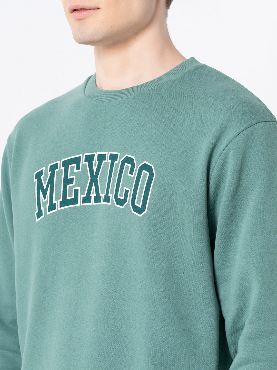 Men's Slate Green Graphic Print Sweatshirt - Image 4