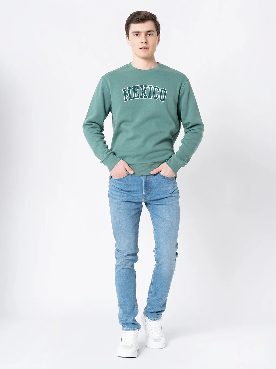 Men's Slate Green Graphic Print Sweatshirt - Image 5