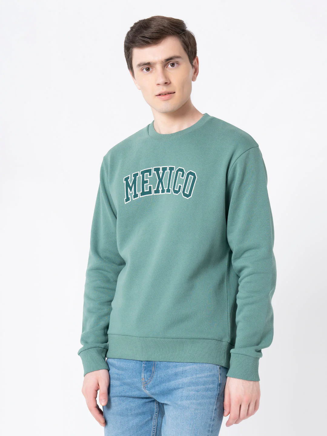 Men's Slate Green Graphic Print Sweatshirt - Image 6