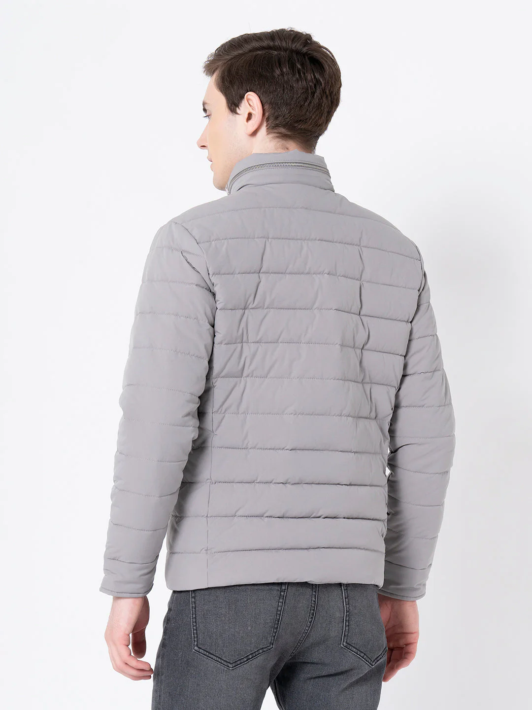 Men's Slate Grey  Solid Jacket - Image 3