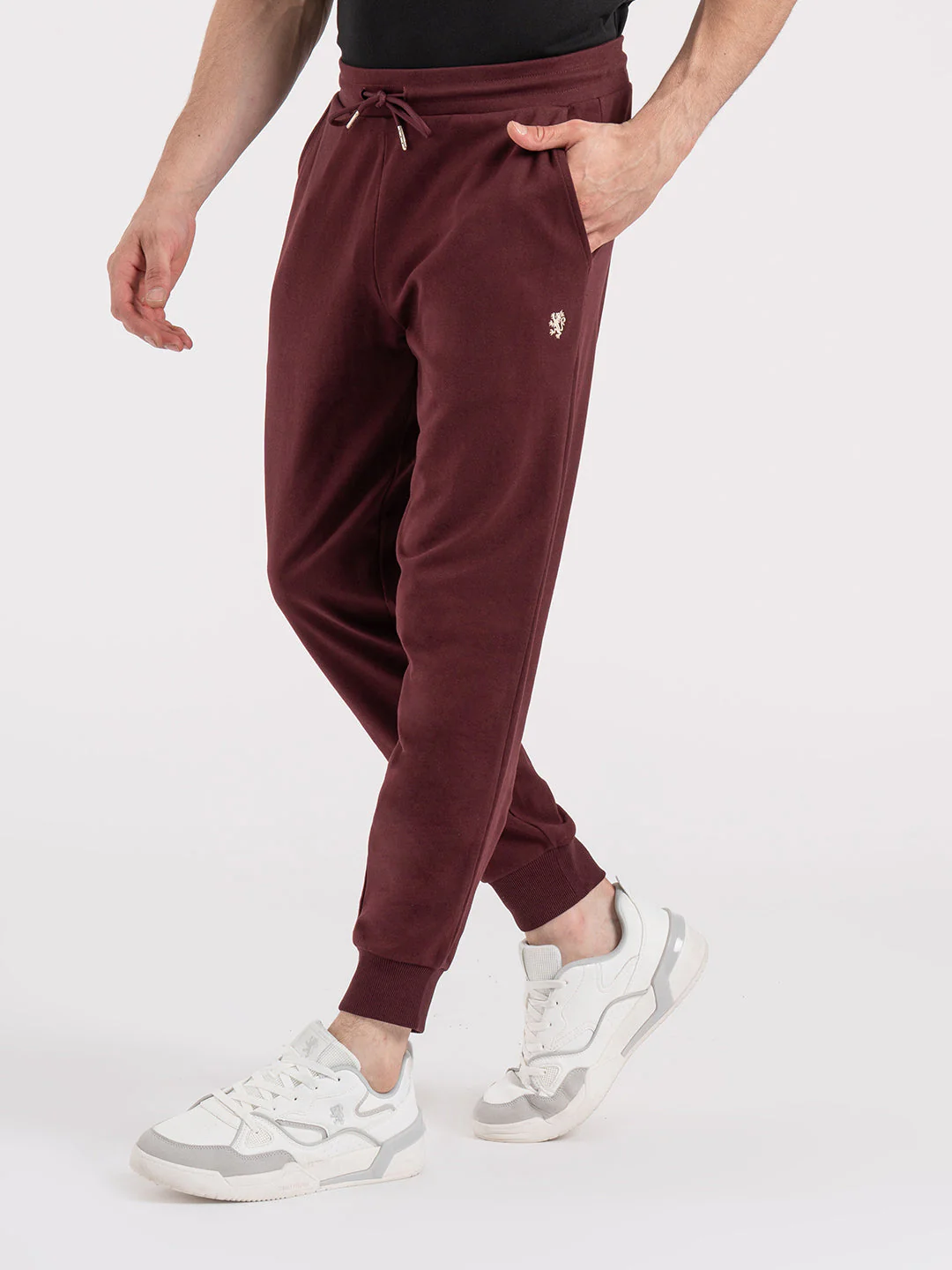 Men's Stretched Solid Joggers - Image 2