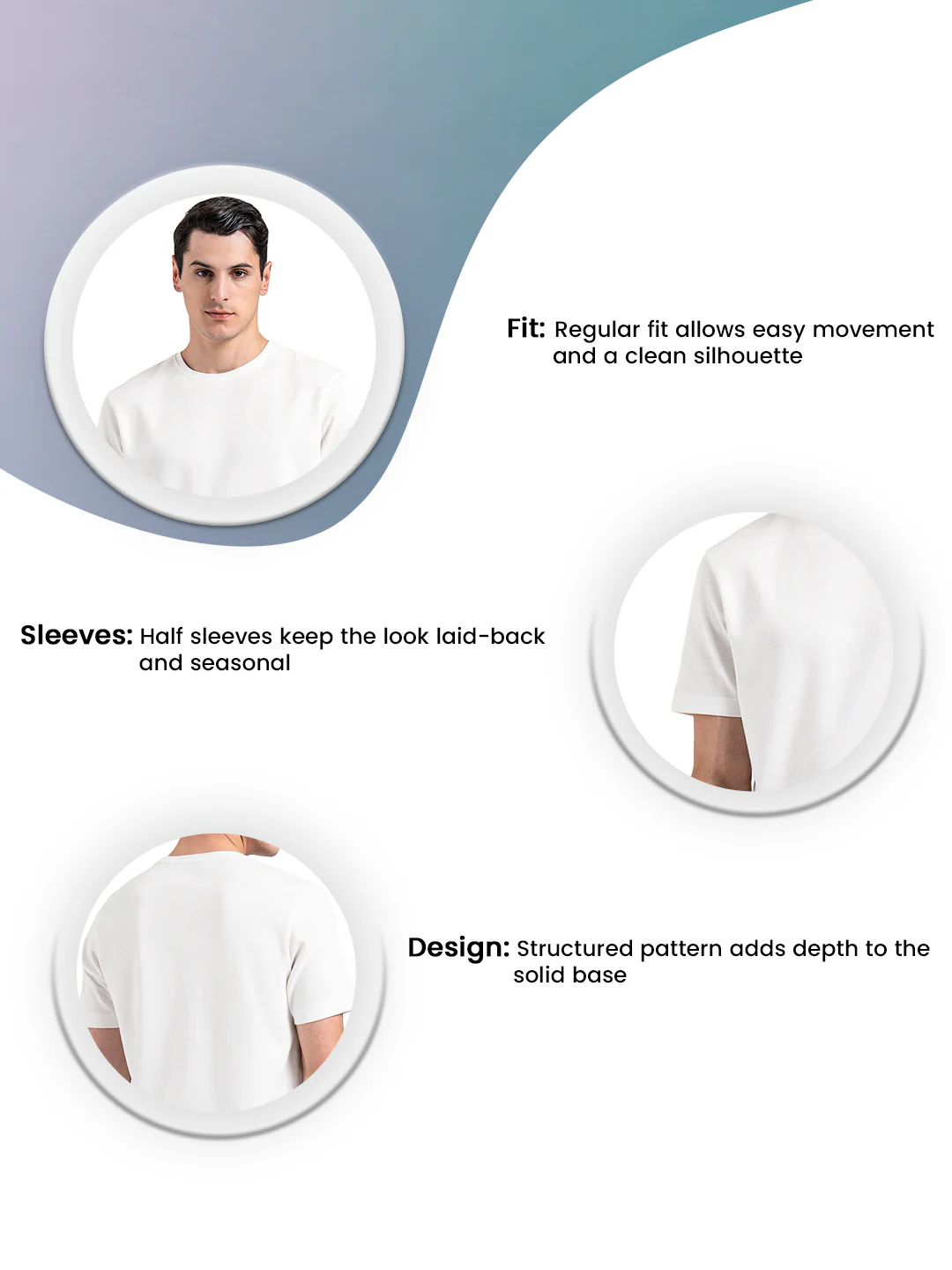 Men's Structured Round Neck T-Shirt - Image 3