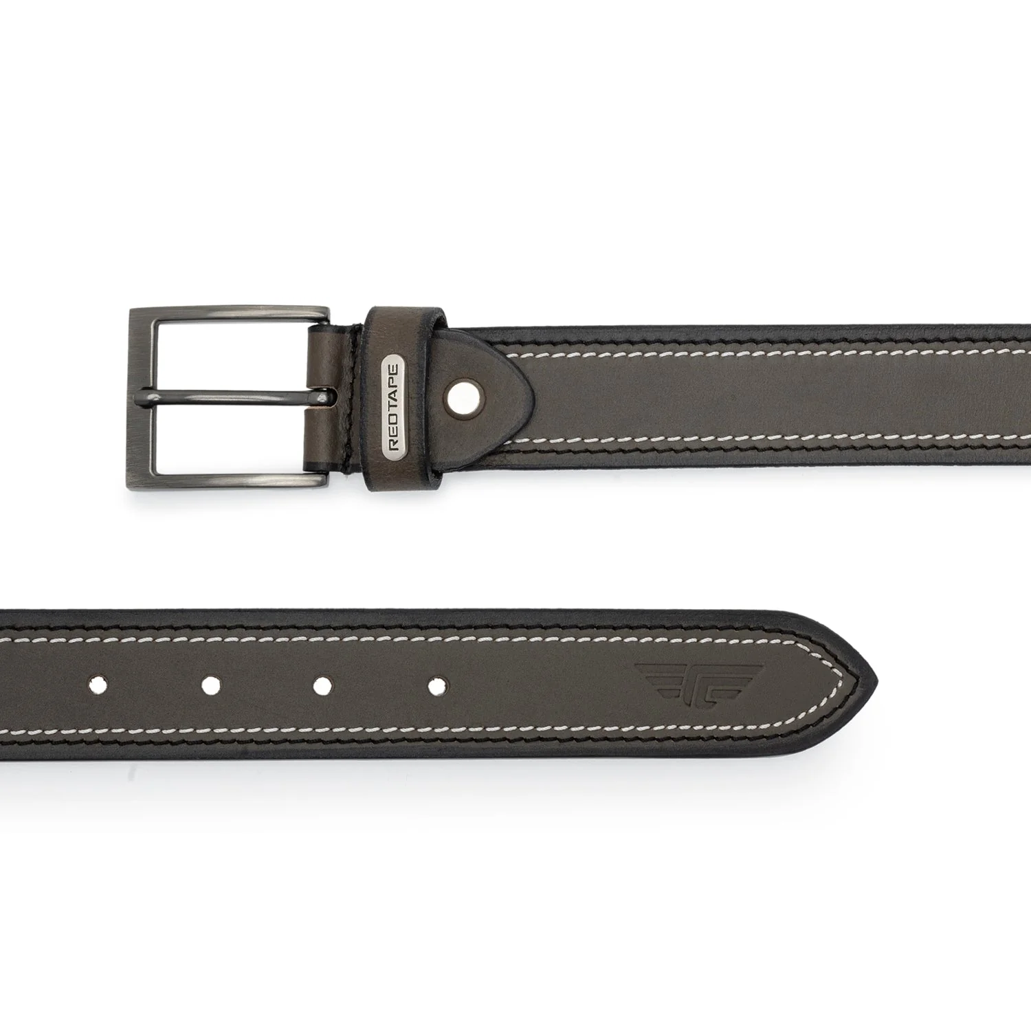 Men's Taupe Brown Genuine Leather Wallet & Belt Combo Gift Set - Image 4