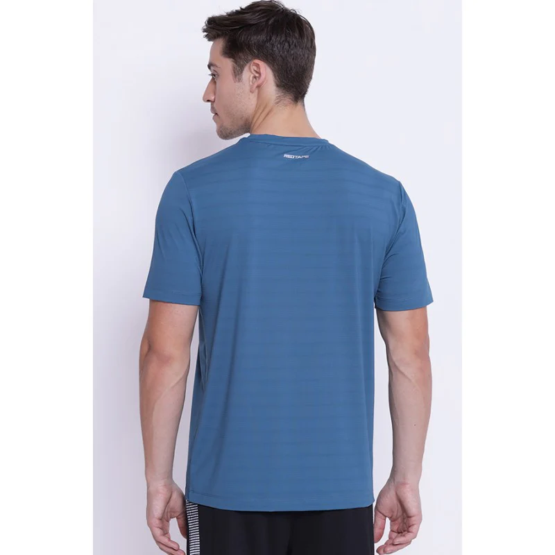 Men's Teal Round Neck Active Wear T-Shirt - Image 3