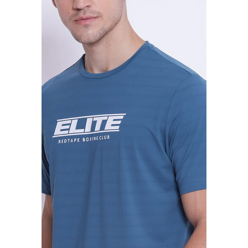 Men's Teal Round Neck Active Wear T-Shirt - Image 4
