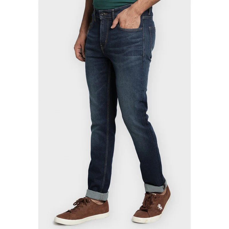 Men's Tinted Dark Blue Denim Jeans - Image 2
