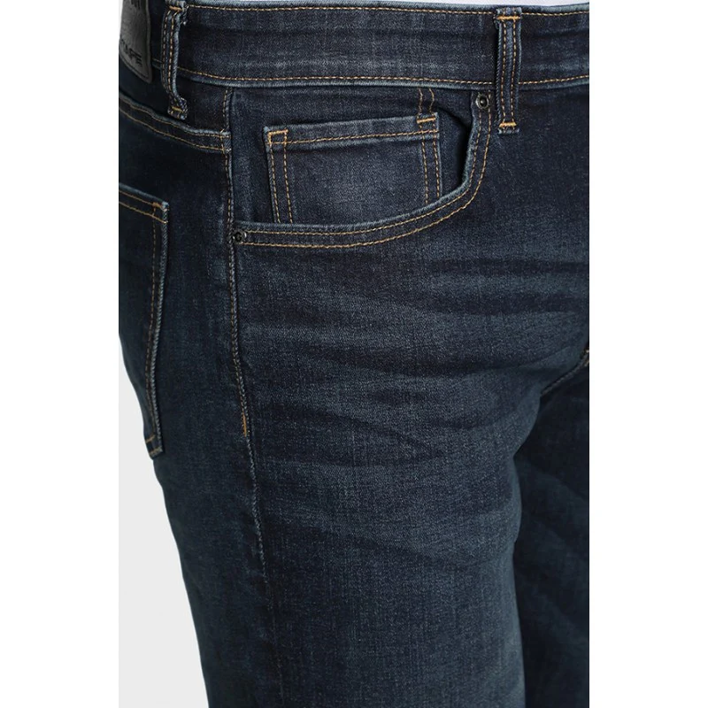 Mens Tinted Dark Blue Denim Jeans - Image 4