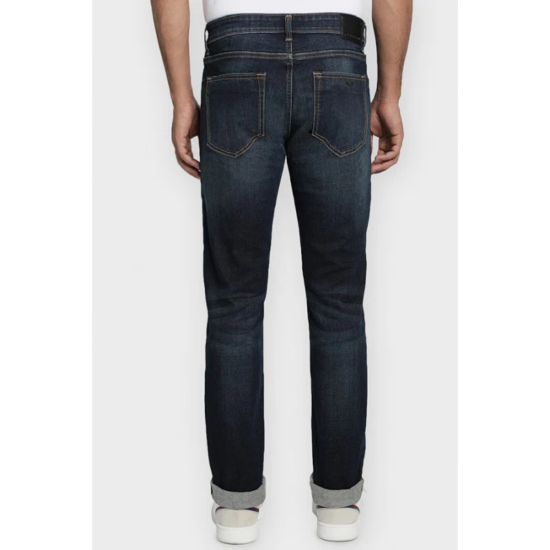 Mens Tinted Dark Blue Denim Jeans - Image 5