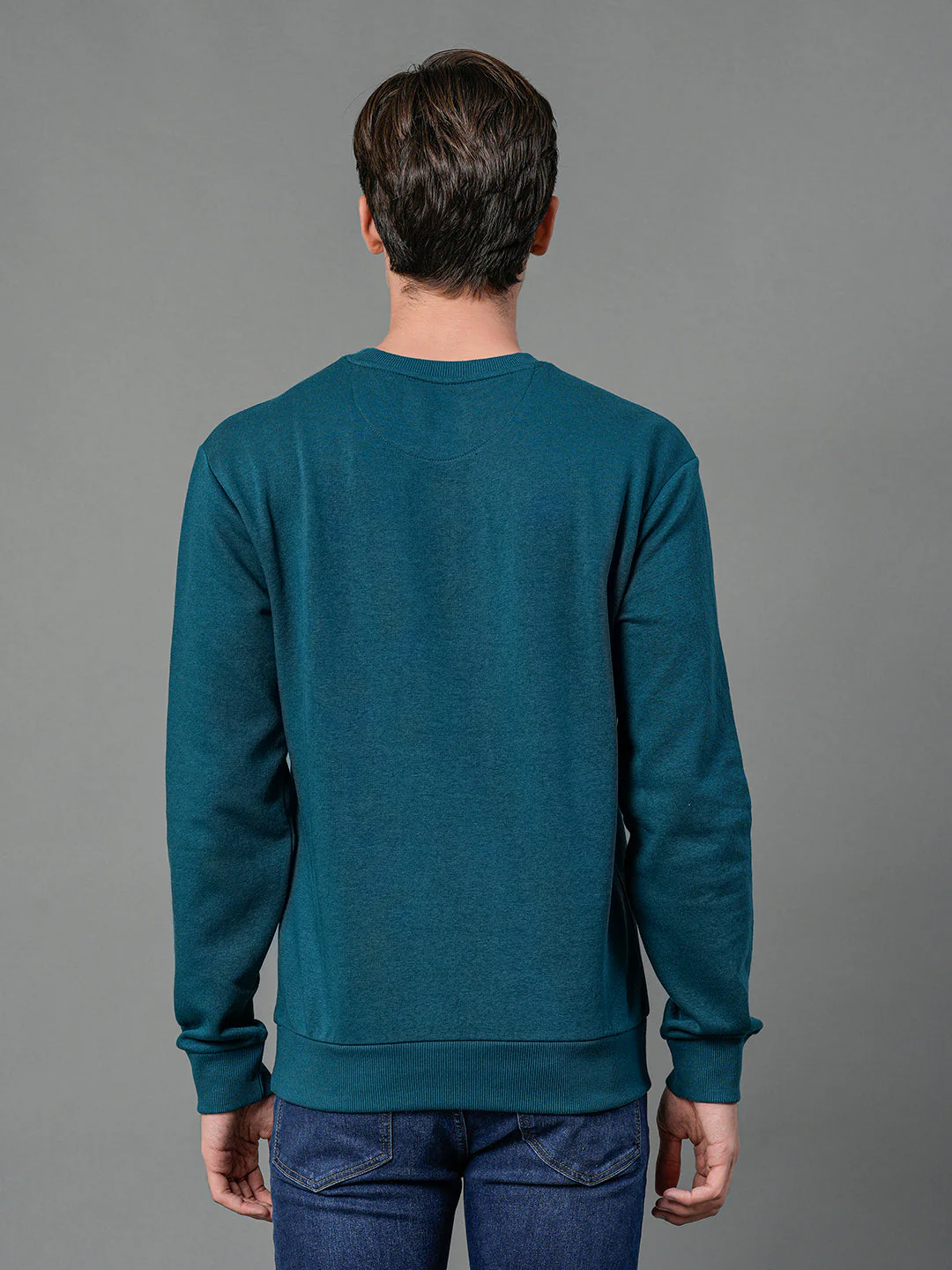 Men's Turquoise Graphic Print Sweatshirt - Image 3