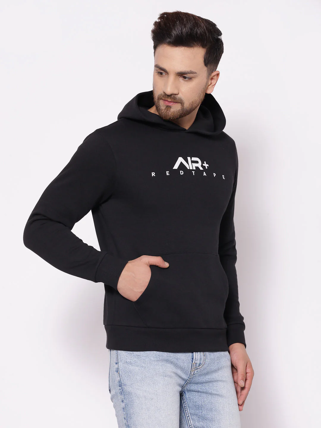 Men's Typographic Black Hoodies - Image 2