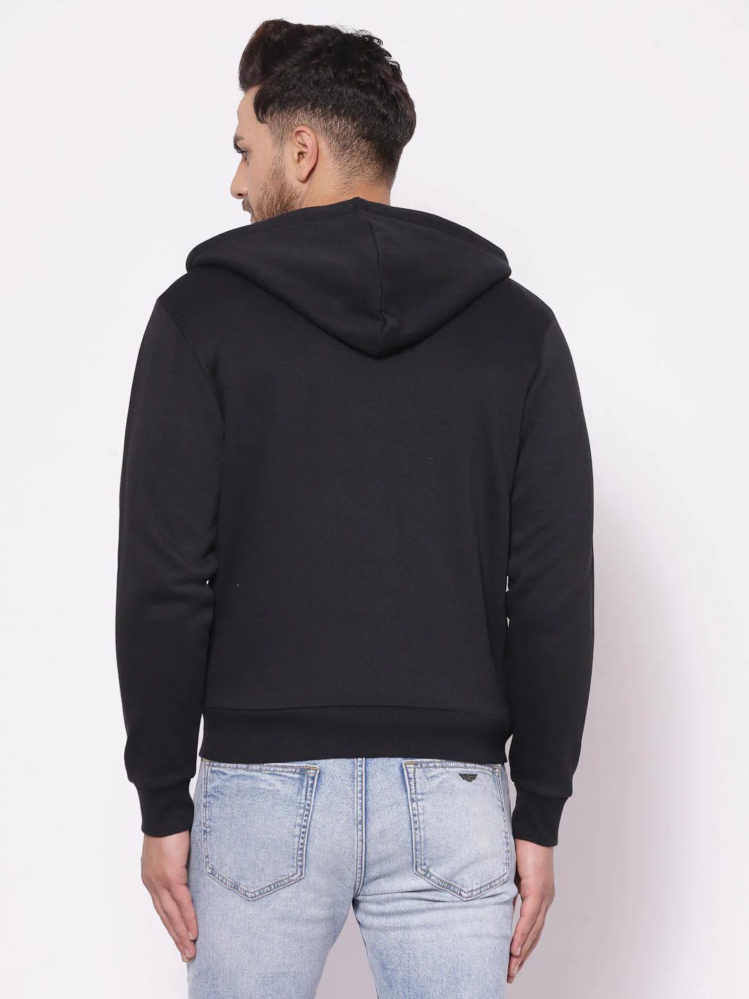 Men's Typographic Black Hoodies - Image 3