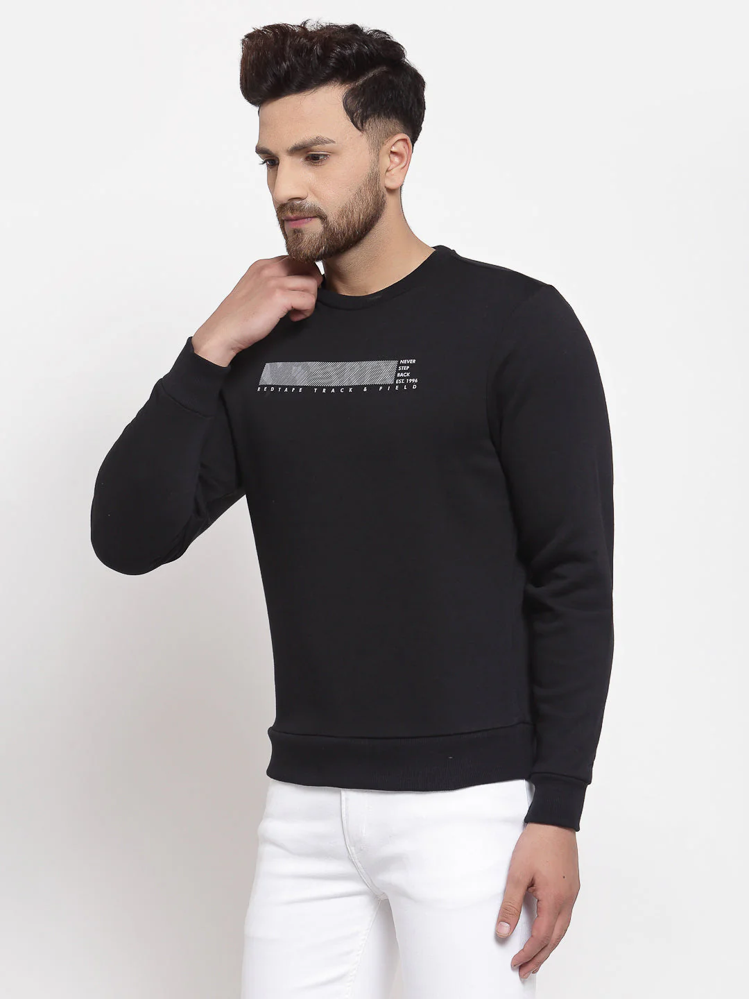 Men's Typographic Black Sweatshirt - Image 2
