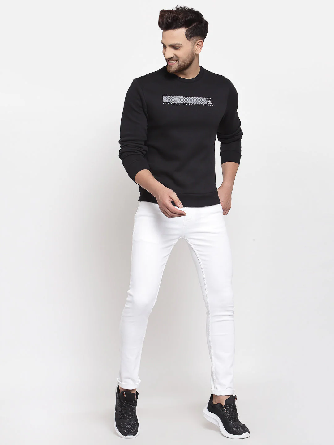 Men's Typographic Black Sweatshirt - Image 4