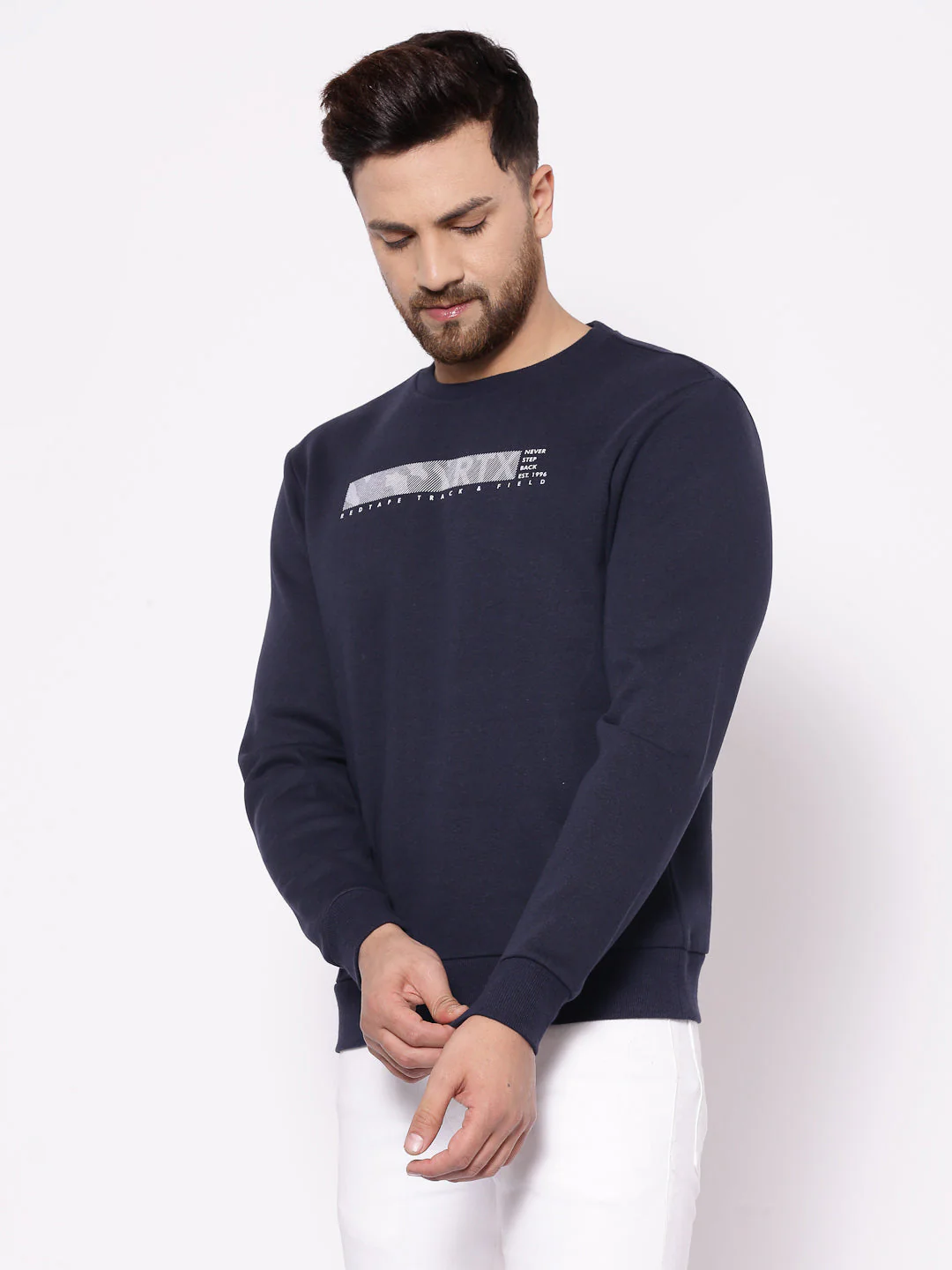 Men's Typographic Dark Navy Sweatshirt - Image 2