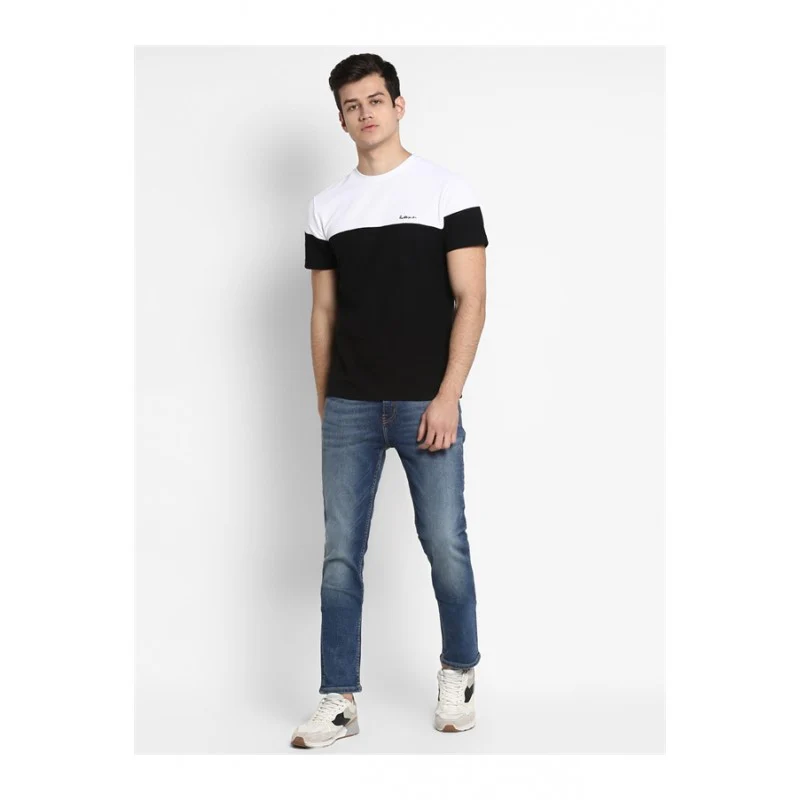Mens White Black T Shirt - Image 2