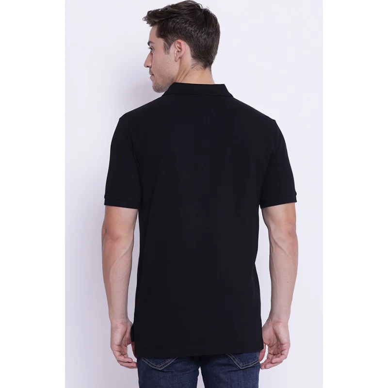 Men's White Black CollaRed T-Shirt - Image 3