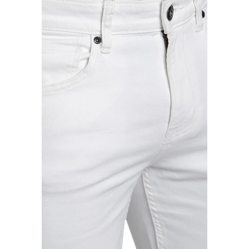Men's White Cotton Elastane Skinny Fit Jeans - Image 4