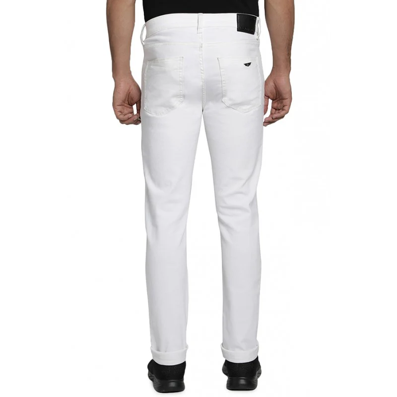 Men's White Cotton Elastane Skinny Fit Jeans - Image 5