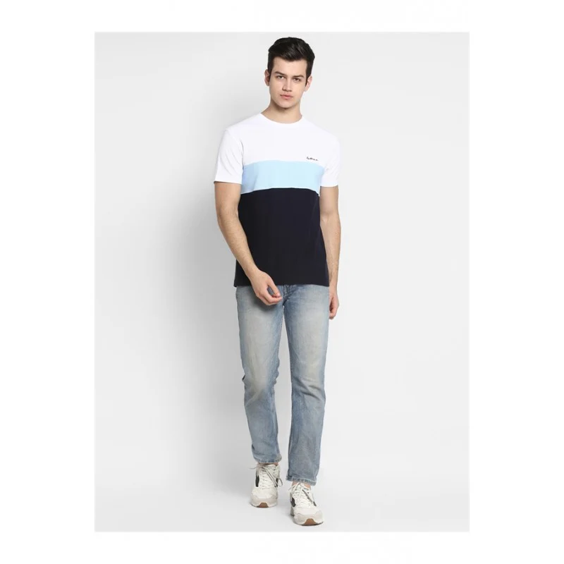 Mens White Powder Blue Navy T Shirt - Image 2