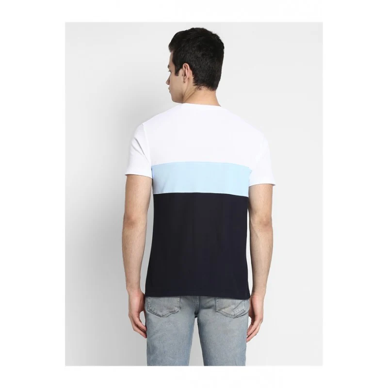 Mens White Powder Blue Navy T Shirt - Image 4