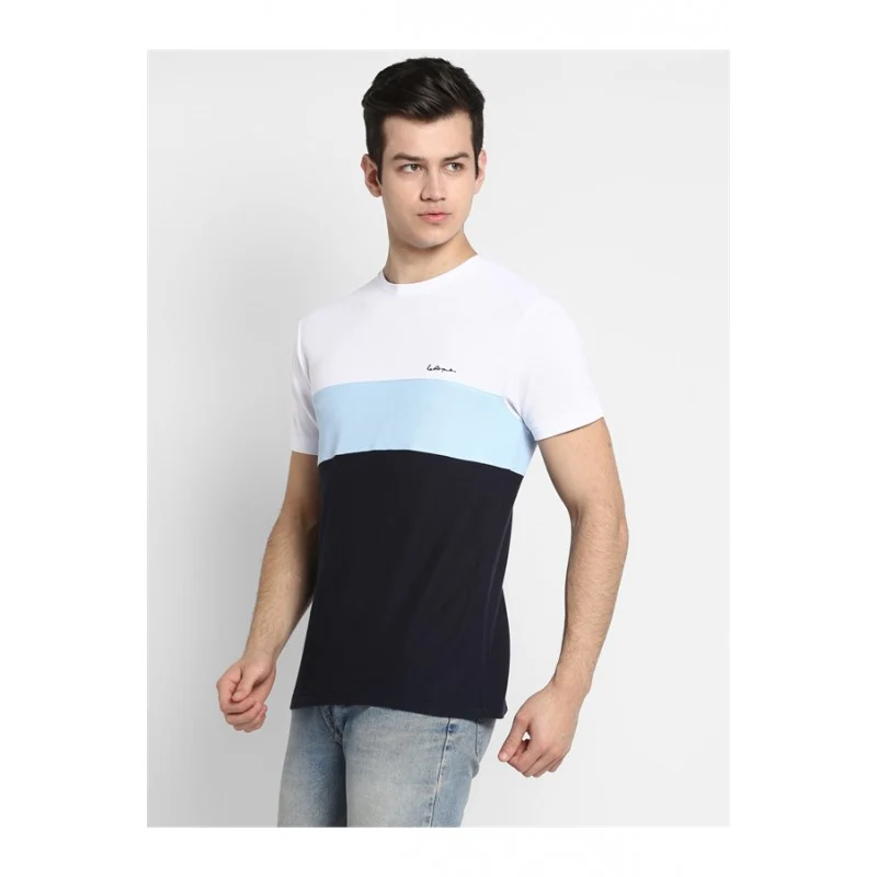Mens White Powder Blue Navy T Shirt - Image 5