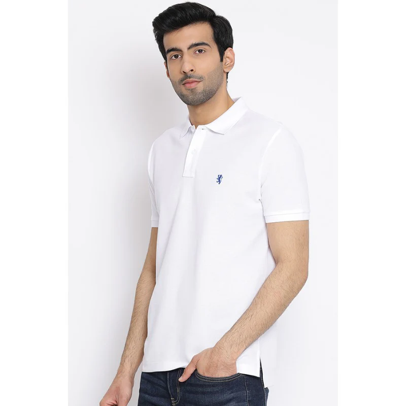 Men's White Collared T-Shirt - Image 2