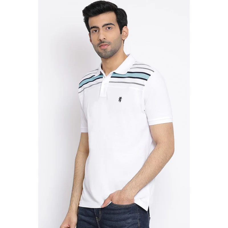Men's White Collared T-Shirt - Image 2